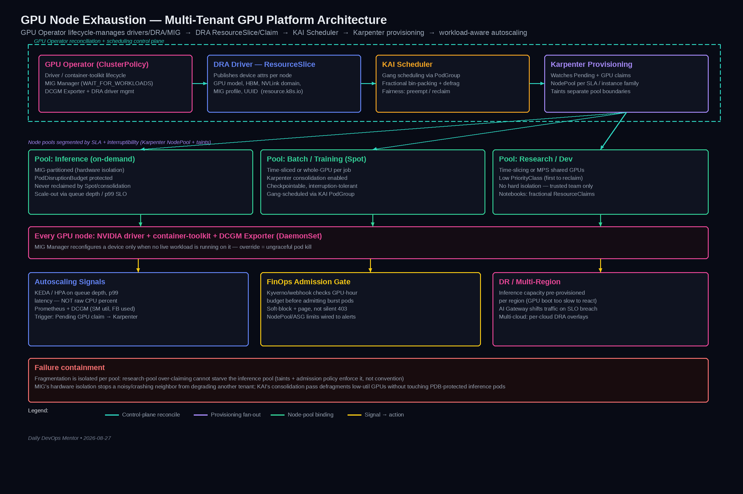 GPU Node Exhaustion — Multi-Tenant GPU Platform Architecture